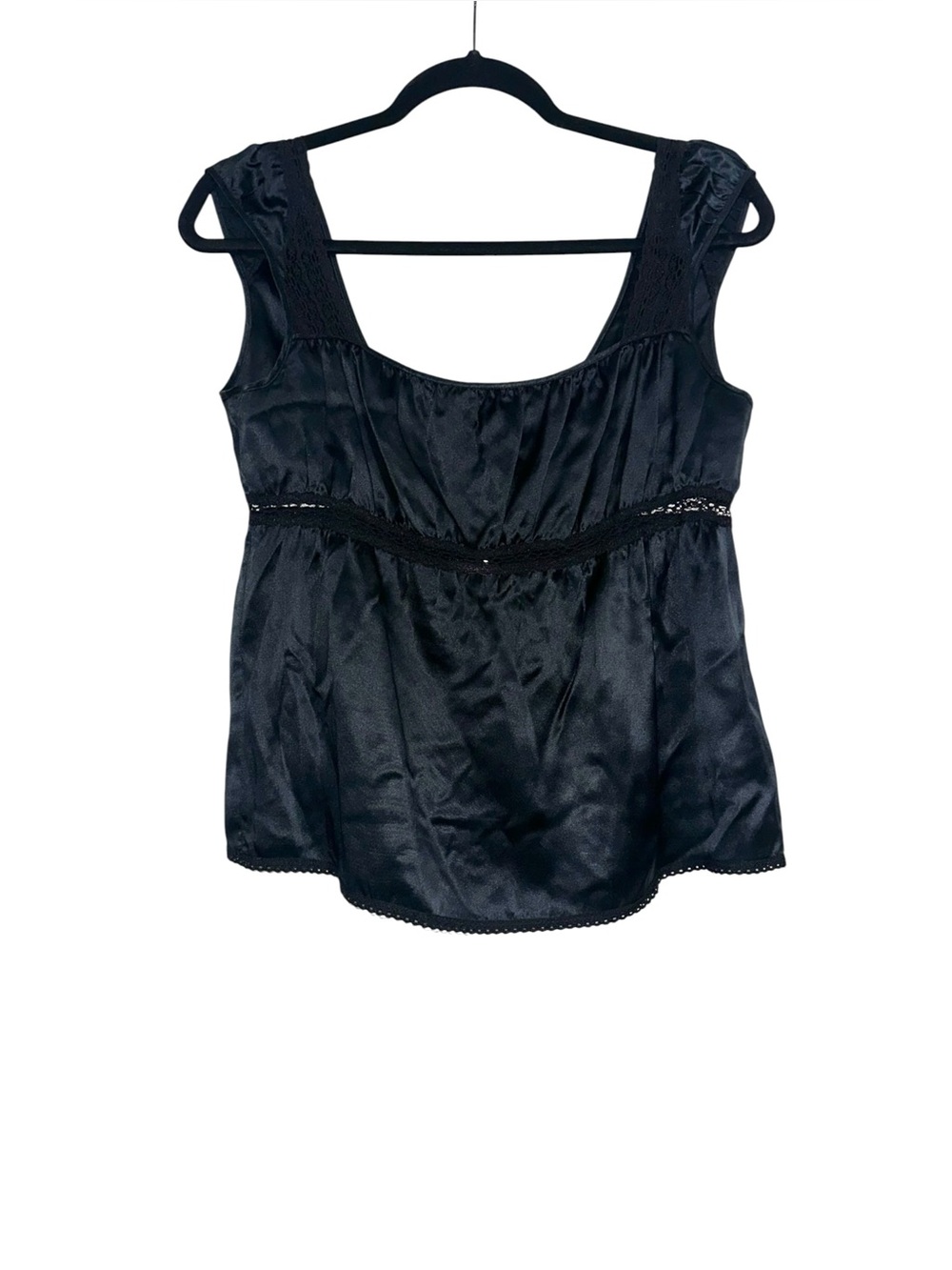 Y2K Juicy Couture Silk Black Satin Cami SMALL True Y2K Top Vintage